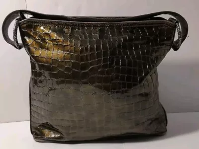 Brighton Alligator Embossed Patent Leather Shoulder Handbag Purse Tote  • $24.99