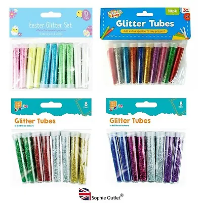 GLITTER TUBES Creative Craft Kids Card Making Scrapbooks Sparkle Decoupage UK • £3.22