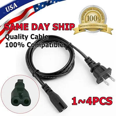 AC Power Cord 2 Prong Cable For PS4 PS3 PS2 Slim XBOX PC LAPTOP PSV Monitor TV • $2.75