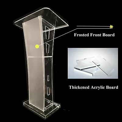 Modern Acrylic Podium Plexiglass Clear Pulpit Conference School Church Lectern • $131.12