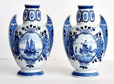 Antique DELFT PAIR OF VASES - ROYAL MOSA MAESTRICHT HOLLAND • $140