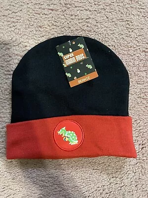 NES Super Mario Brothers Bowser Beanie Black Red Unisex CultureFly New One Size • $15