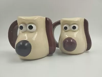 Pair Of Wallace & Gromit Tea Coffee Mugs From PG Tips Only One Nose Still Works • £9.60