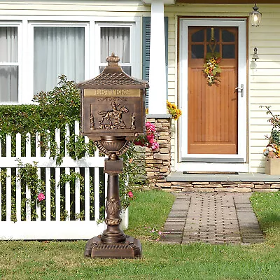 Mailbox Cast Aluminum Mail Box Postal Box Security Heavy Duty With Address Panel • $99.90