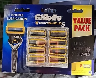 Genuine Gillette Proshield5 Value Pack 8 Shaving Blades Cartridges Proshield 5 • $18.50