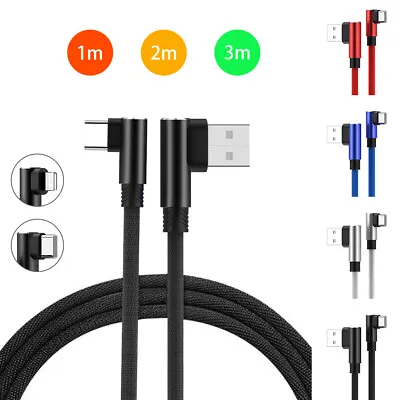 $5.99 • Buy 90 Degree Fast Charge Type C Micro USB Charger Cable For IPhone Samsung Huawei