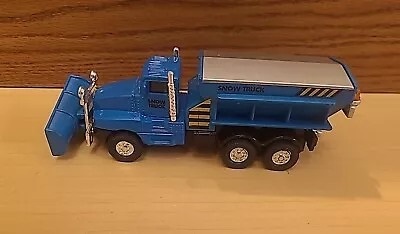 6  Snow Plow Salt Truck Diecast Metal Model Toy With Swivel Pull Action - Blue • $7.99