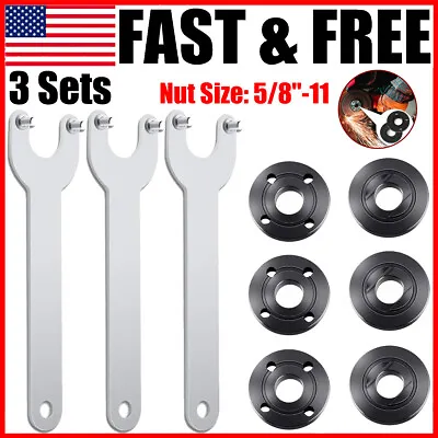 3X 5/8 -11 Flange Lock Nut Angle Wrench Spanner For Makita For Milwaukee Grinder • $13.73