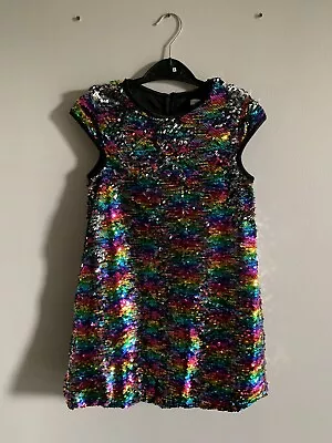 £2.99 • Buy Girls New Designer Blue Zoo Dress Special Occasion Sequin Rainbow BNWOT DRESS