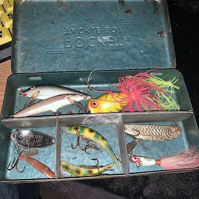 Vintage Old Pocket Tackle Box  Full All Fishable Lures Heddon  ArboCleorapala • $26