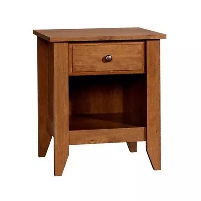 Oak Finish Wooden Nightstand Bedside Table Drawer End Side Storage Shelf Bedroom • $118.90