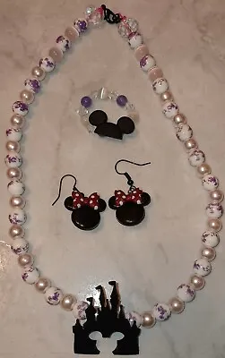 Disney Inspired: Earrings A Ring (size: 8) And A Necklace 3pc Set. • $35.95