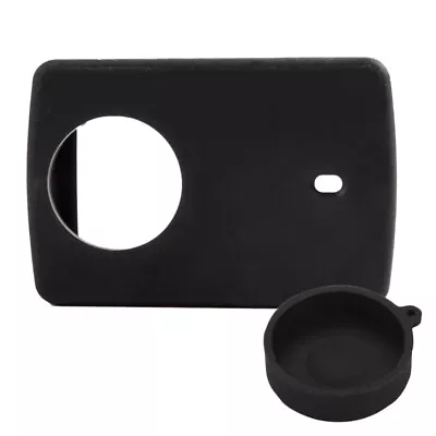 2Pcs Protective Case With Lens Silicone Covers For YI 4K Action Camera (Black) • £11.38