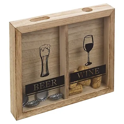 Wine Cork And Beer Cap Collector Display Box Dispenser Collection Storage Holder • £9.75