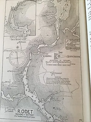 VINTAGE SEA CHART / NAUTICAL MAP 1961 - France -river Odet Benodet - Quimper • £3.25