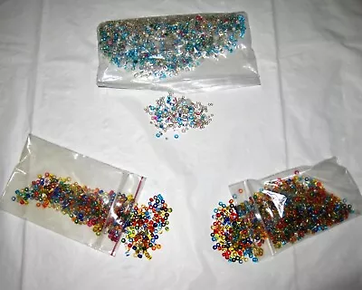 Mixed LOT Loose BEADS 6.5oz Multi Color Various Sizes Shapes Silver Clear Blue • $4.15
