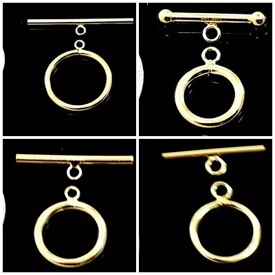 14K Gold Filled Stamped 14/20 Fancy Toggle Clasp Jewelry Finding 9-15mm Yellow • $17.50