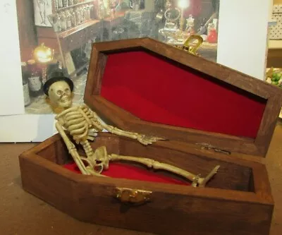 Dollhouse Miniature Halloween Skeleton In Coffin - Ooak • $25