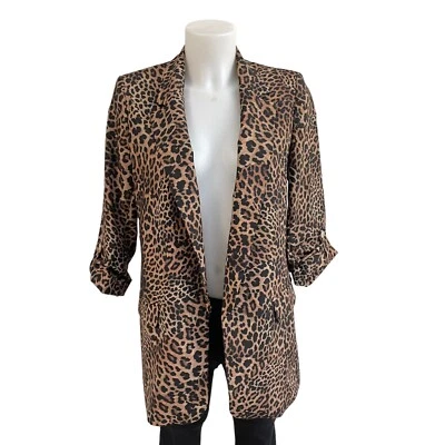 ZARA Women’s Leopard Animal Print Open Front Lapel Collar Blazer Coat Size XS • $50