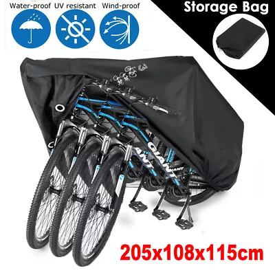 Large Waterproof Heavy Duty Bicycle Cover Outdoor Storage Universal Fit 3 Bikes • $15.99