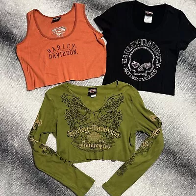 Y2k Harley Davidson Cropped Shirt Lot Small • $24