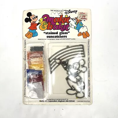 Vtg Mickey Mouse Makit Bakit Stained Glass Kit Disney Rainbow 80s • $26