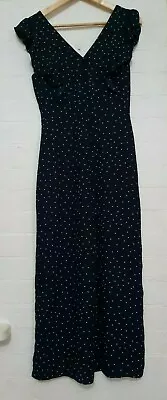 DOTTI Label Size 8 BNWT Womens Blue White Polka Dot Jumpsuit Playsuit  • $35