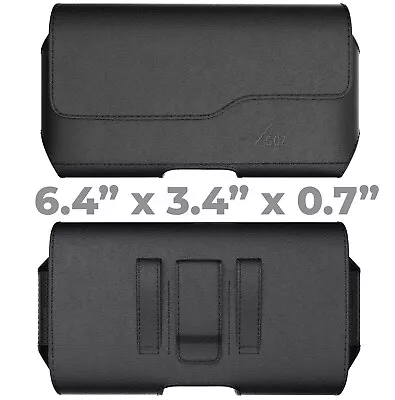 AGOZ 6.4  X 3.4  X 0.7  Leather Cell Phone Pouch Magnetic Case Belt Clip Holster • $9.89