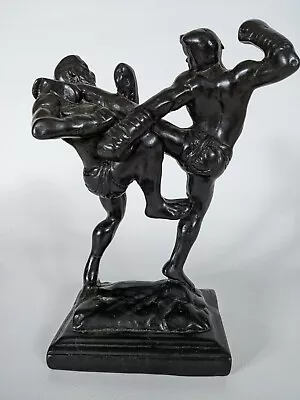 Greco Roman Wrestlers Statuette With Black Finish • $12.99