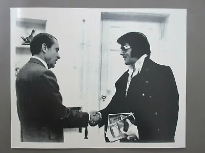 Elvis Presley With Richard Nixon Black & White 8 X 10 Glossy Promo Photo B ! • $5.99