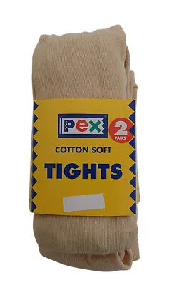 £12.99 • Buy Pex Cotton Soft Sunset 2 Pair's Girl's Tights Colour Camel
