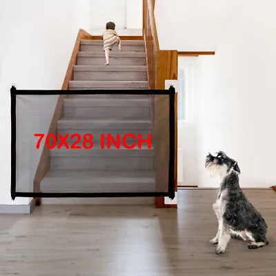 £8.99 • Buy Magic Pet Dog Gate Safety Guard Baby Toddler Stair Folding Isolation Retractable