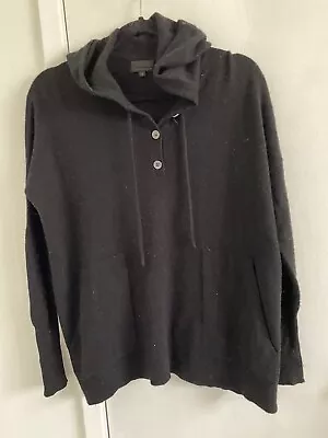 J. Crew Collection Italian Cashmere Hoodie Sweater Black  XS • $40