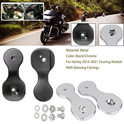 Black/Chrome Mirror Brackets Adapter For Harley Touring CVO Batwing Bagger 14-21 • $31.33
