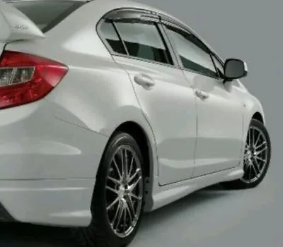  USDM Mugen Style Side Skirt Set For 2012 Honda Civic 4DR 2PCS Black Unpainted • $198.95