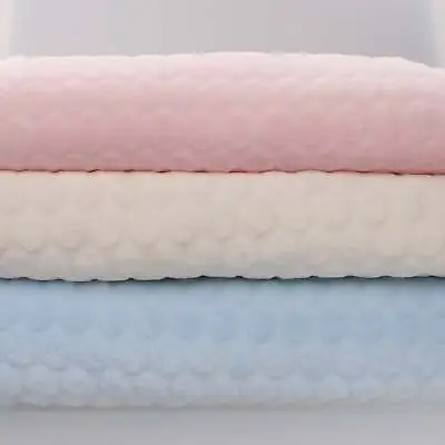 £0.99 • Buy Large Dimple Dot Super Soft Cuddly Fleece Baby Kids Blanket Soft Toys Fabric 60 