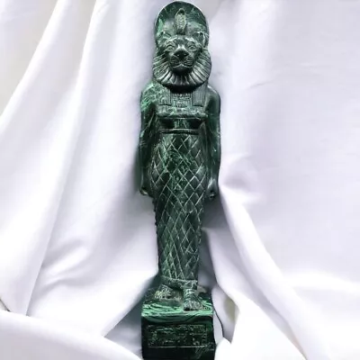 ANCIENT EGYPTIAN ANTIQUITIES Statue Goddess Sekhmet Made Malachite Stone RARE BC • $179