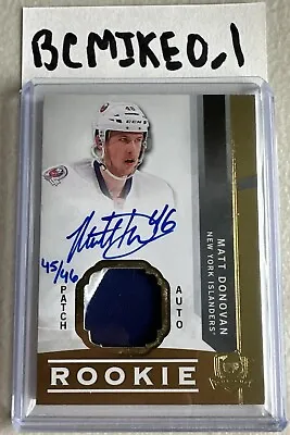 2012-13 Upper Deck The Cup Gold Patch /46 Matt Donovan #118 Rookie Patch RC • $42.99