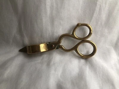 £15 • Buy Antique Brass Wick Trimmer Candle Snuffer Scissors