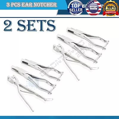 $66.55 • Buy 2 SET Ear Notcher U V O Shape Stainless Hog Goat Lamb Sheep Identification ODM