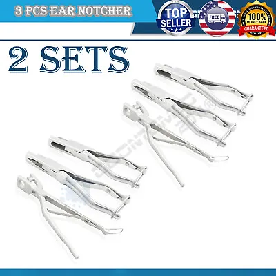 2 SET Ear Notcher U V O Shape Stainless Hog Goat Lamb Sheep Identification ODM • $70.80