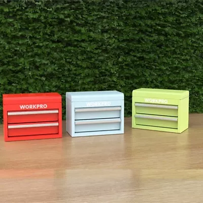 WORKPRO Mini Metal Tool Box W/2 Drawers Top Storage Multi-Color Magnetic Locking • $48.99
