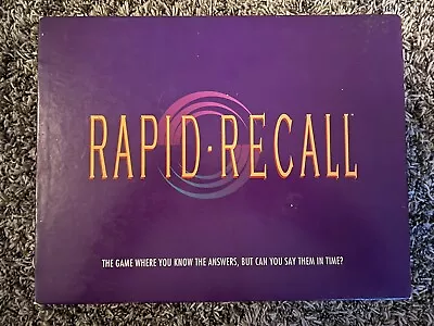 Rapid Recall Board Game COMPLETE W/ SEALED PIECES 1993 Vintage Fast Fun Memory • $19