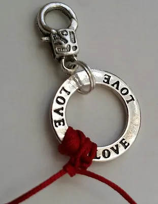 Silver Kabbalah RED STRING Circle Of Faith Love Hope Charm Pendant Keychain 1  • $9.73