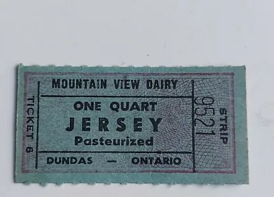 Dundas Ontario Mountain View Dairy GF 1 Qu. Milk Ticket TOKEN Coin T.1.P6 • $9.76
