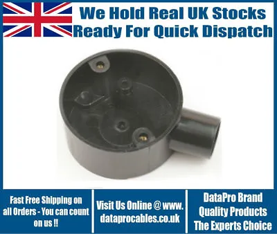 £3.99 • Buy NEW 25mm Black Plastic HIGH IMPACT PVC Terminal End Box Conduit Stop FREE POST