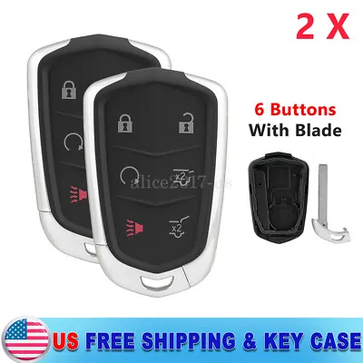 2 For 2015 2016 2017 2018 2019 Cadillac Escalade Remote Key Fob Shell Cover Case • $14.89