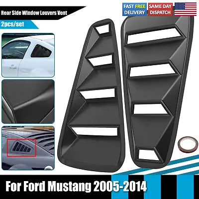 1/4 2X Quarter Side Window Louvers Scoop Cover Vent Fit For Ford Mustang 05-14 • $28.99