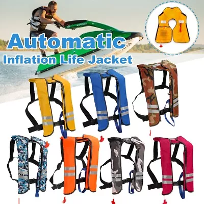 $32.95 • Buy Adjustable Adult Life Jacket Vest Buoyancy Aid Sailing Kayak Inflatable 150N US