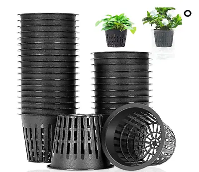 50 PCS 3 Inch Hydroponic CupsGarden Plastic Slotted Mesh Net PotsPlant Nursery • $14